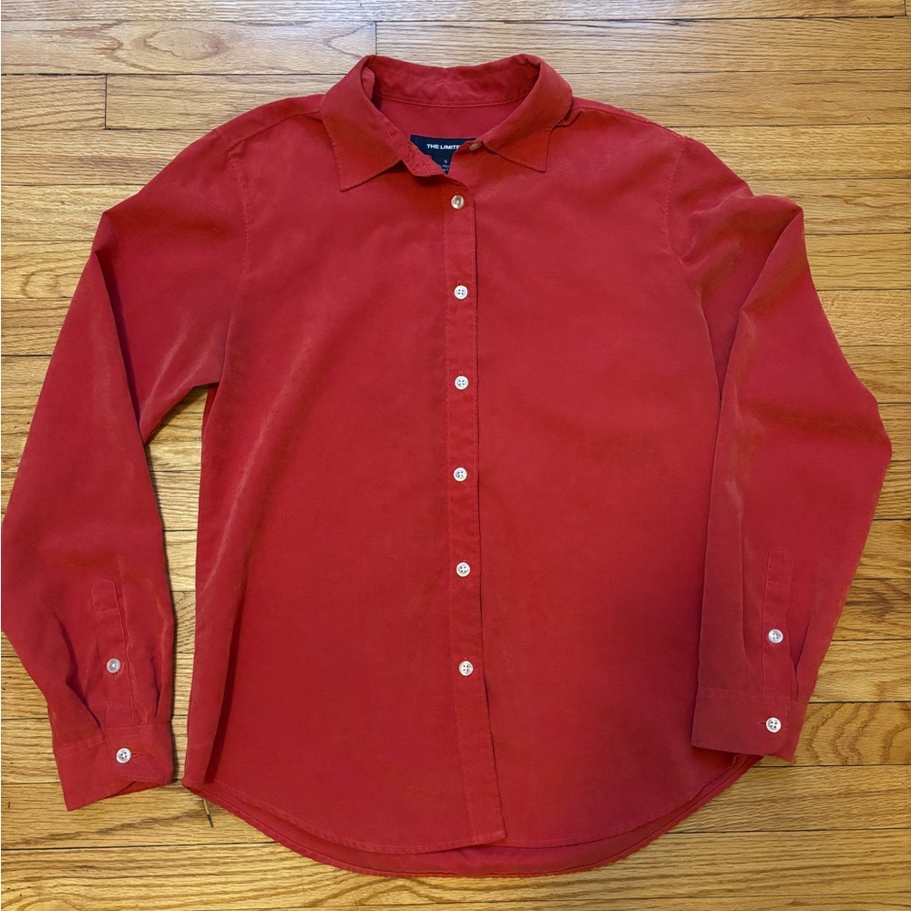 The Limited Red Button Down Suede Style